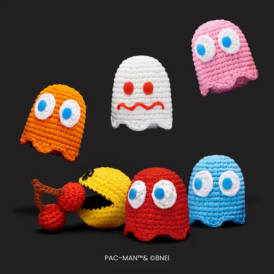 PAC-MANificent Pals branded crochet bundle from The Woobles
